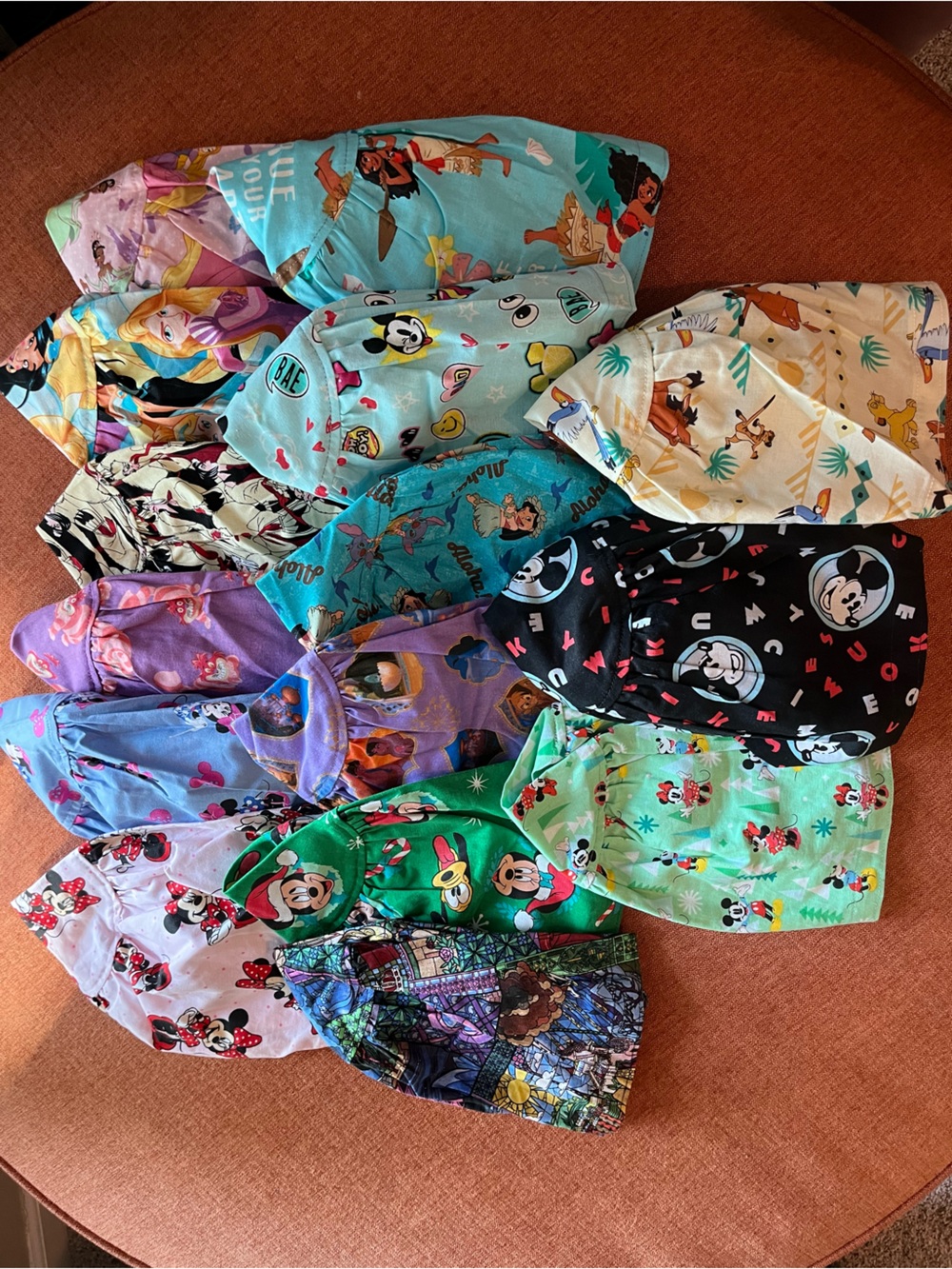 Lot of 15 Disney Euro Style Scrub Caps